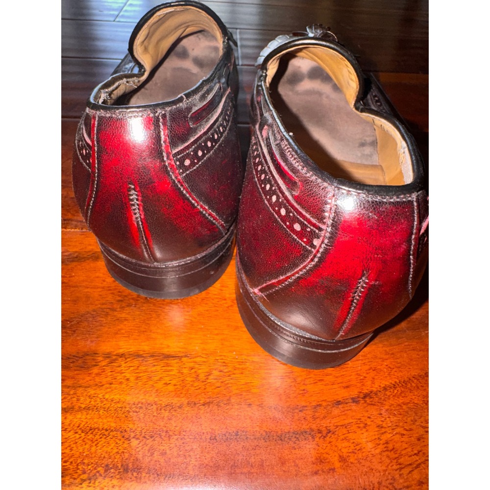 Johnson & Murphy Wingtip Tassel Loafer Burgundy Leather Men's Dress Shoes Size 9 - Picture 5 of 5